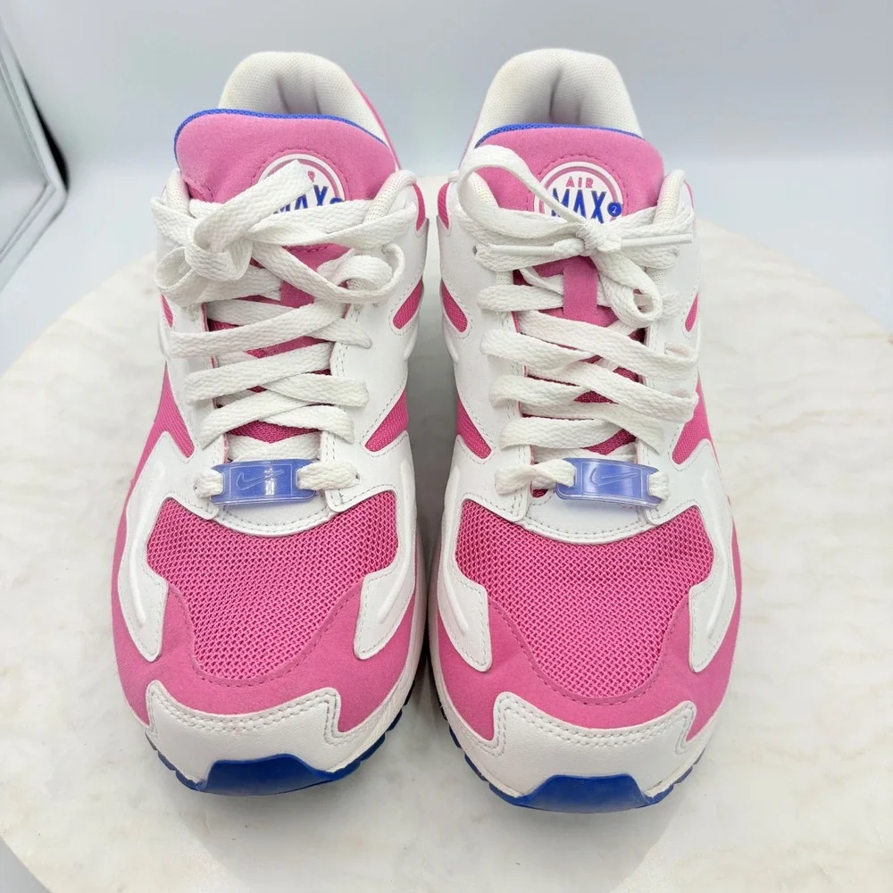 Nike‎ Air Max2 Light Sneakers Womens 9.5 Pink White Blue Retro Running Shoes